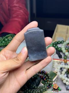 101【和田玉】青花年年有余牌