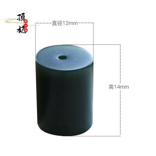 顶妃 和田玉一细青玉桶珠 圆柱形路路通玉珠佛珠念珠腰珠顶珠